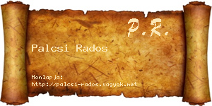 Palcsi Rados névjegykártya